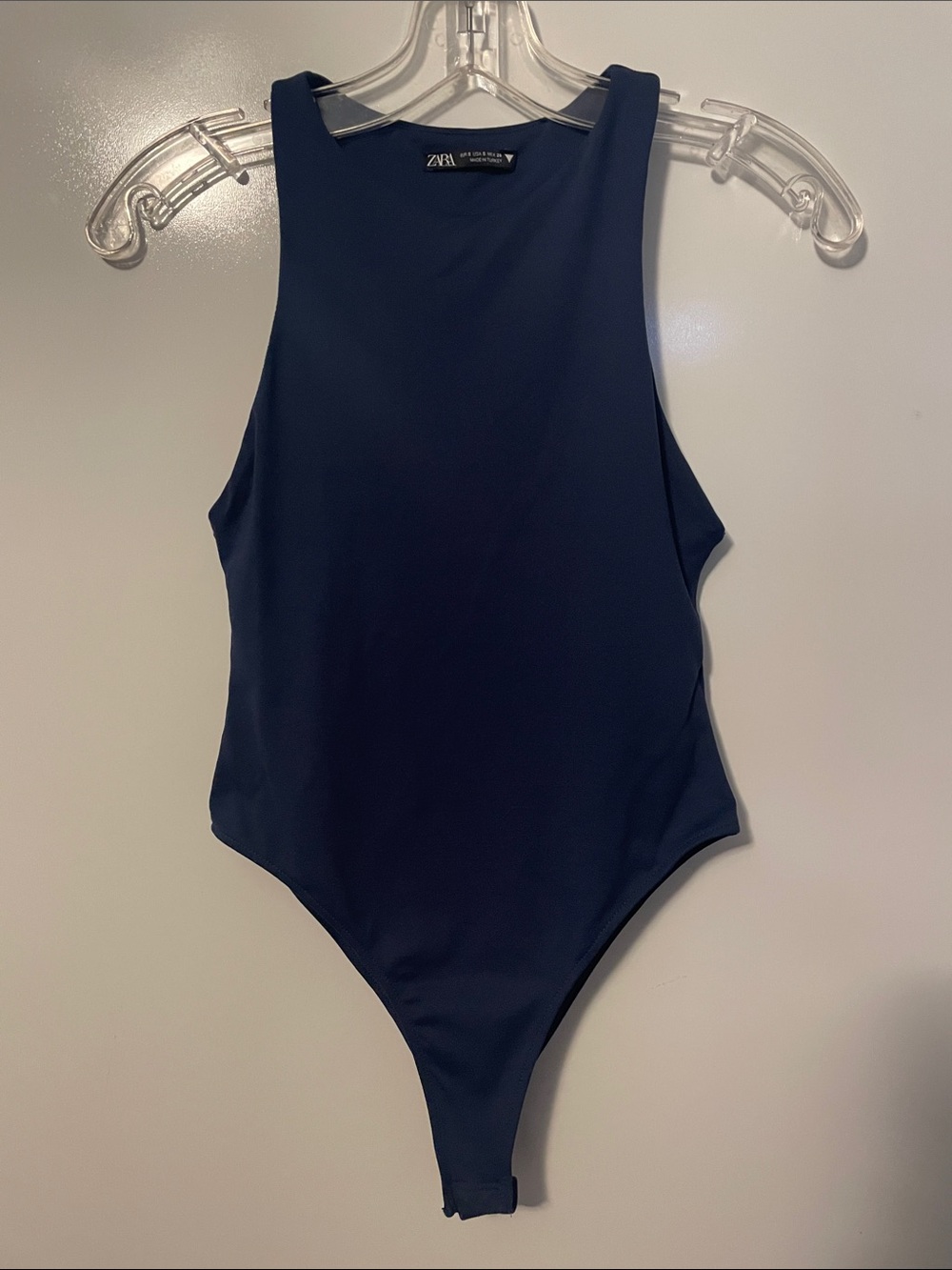 Zara sleeveless bodysuit high neck Size S Navy Blue